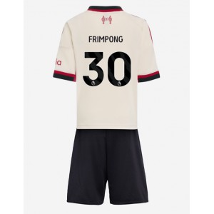 Liverpool Jeremie Frimpong #30 Jalkapallovaatteet Lasten Vieraspeliasu 2025-26 Lyhythihainen (+ Lyhyet housut)